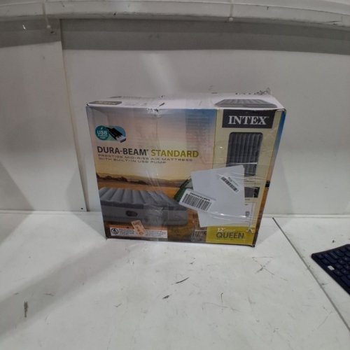 INTEX DURA-BEAM PRESTIGE AIR MATTRESS WITH BUILT IN USB PUMP - 12" RAISED - QUEEN - GREY (MODEL: 64114E) image 6