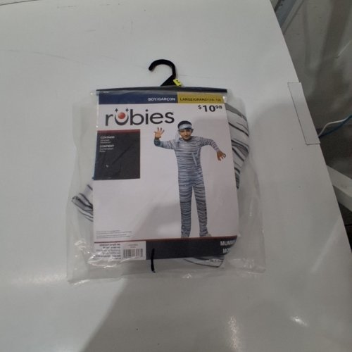 BOYS RUBIES MUMMY COSTUME - LARGE (10/12) - WHITE / BLACK (ITEM: 1001654) image 3