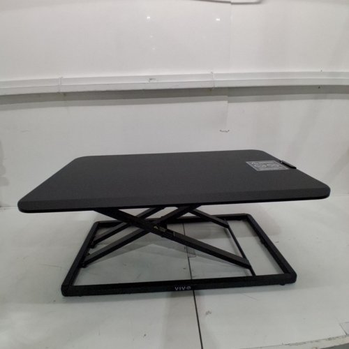 VIVO ULTRA-SLIM SINGLE TOP HEIGHT ADJUSTABLE STANDING DESK RISER - COMPACT SIT/STAND DESKTOP CONVERTER FOR MONITOR OR LAPTOP - BLACK (MODEL: DESK-V001J) image 2