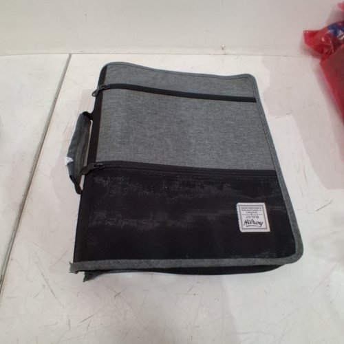 HILROY DOUBLE BOOSTER D-RING ZIPPER BINDER WITH MULTIPLE POCKETS & PEN HOLDERS - 2" - GREY image 2