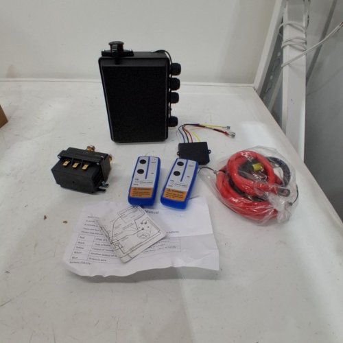 WINCH SOLENOID CONTACTOR RELAY WITH CONTACTOR BOX AND TWIN REMOTE CONTROL - 12V - 500A - BLACK image 2