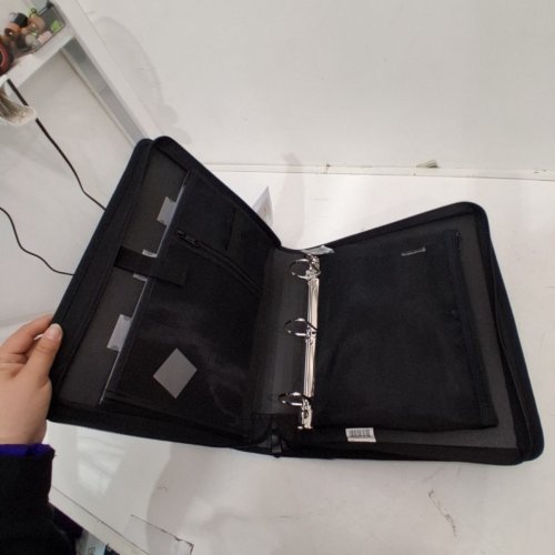 HILROY DOUBLE BOOSTER D-RING ZIPPER BINDER WITH MULTIPLE POCKETS & PEN HOLDERS - 2" - BLACK (MODEL: 4304982) image 3