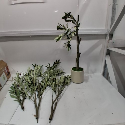 ARTIFICIAL OLIVE TREE WITH POT - 5FT - GREEN/WHITE image 3