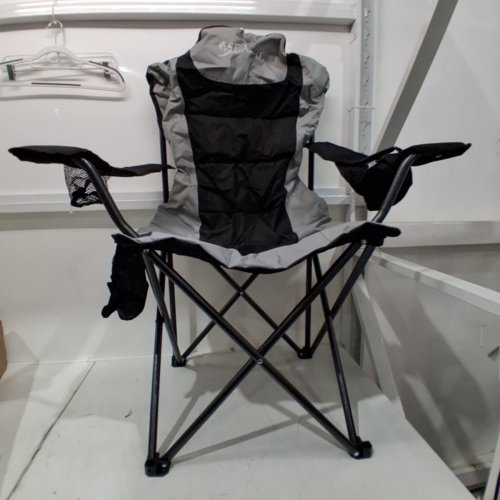SEAZUL FOLDING CAMPING CHAIR - 380LBS MAX - GREY/BLACK (MODEL: 86014) image 3