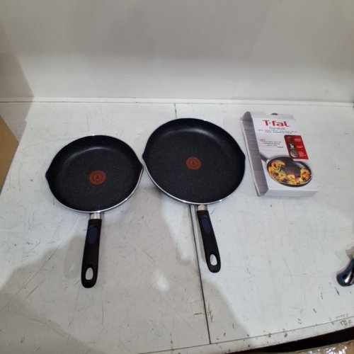 2PC TFAL NON STICK FRYING AND SAUTE PAN COOKWARE SET - 9.6" AND 12" - BLACK (MODEL: B292S254) image 2