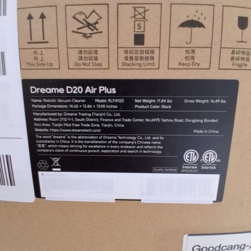 DREAME D20 AIR PLUS ROBOT VACCUM AND MOP COMBO - 20,000PA SUCTION, ANTI-TANGLING TECH AND AUTO-EMPTYING DOCK - BLACK - (MODEL: RLF41GD) image 2