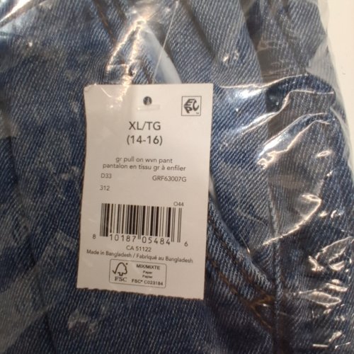 GIRL'S GEORGE PULL-ON WOVEN PANTS - XL (14-16) - BLUE DENIM (STYLE: GRF63007G) image 2