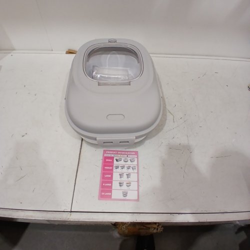 UNBRANDED COLLAPSIBLE PET FOOD STORAGE BIN - 20LBS CAPACITY - GREY/WHITE image 2