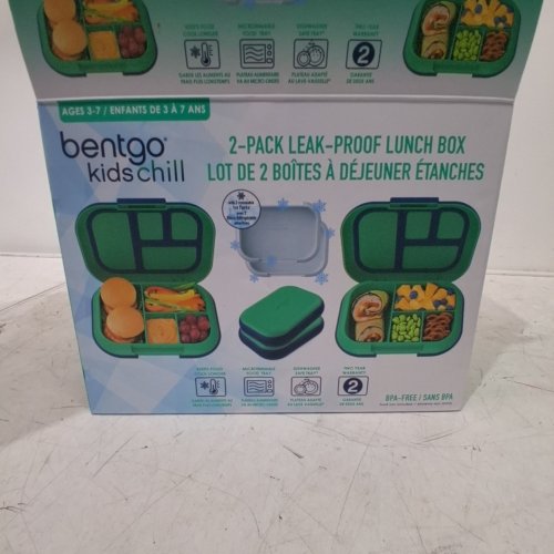 2PK BENTGO CHILL XL LUNCH BOX - 5 CUPS - GREEN / PURPLE (MODEL: 1762134) image 4