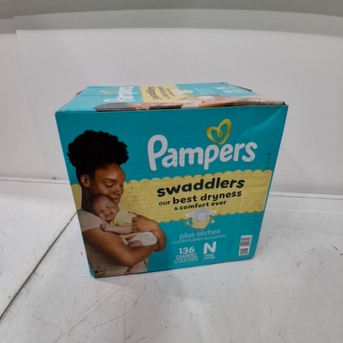 136PK PAMPERS SWADDLERS DISPOSABLE BABY DIAPERS - NEWBORN SIZE image 2