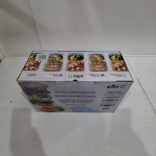 10PC ELLO COLOUR LOCK DIVIDED GLASS MEAL PREP SET - 800ML - MULTICOLOUR (MODEL: 1901809) image 4