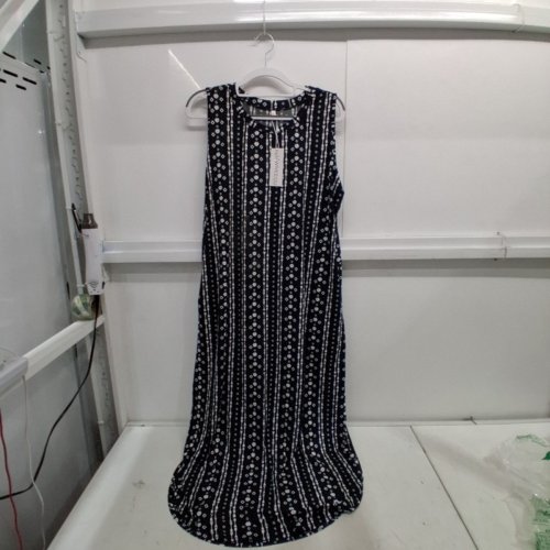 WOMEN'S WNEEDU SLEEVELESS MAXI DRESS - LARGE - BLACK/WHITE image 2