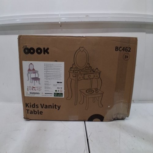 15PC OOOK KIDS TABLE AND CHAIR VANITY SET WITH STORAGE DRAWER AND MIRROR - PINK (MODEL: BC462) image 4