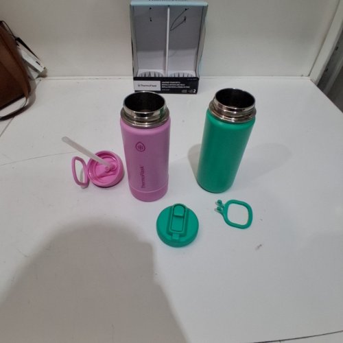 2PK THERMOFLASK STAINLESS STEEL BOTTLE - 16 OZ - PINK/GREEN (MODEL:2880559) image 2