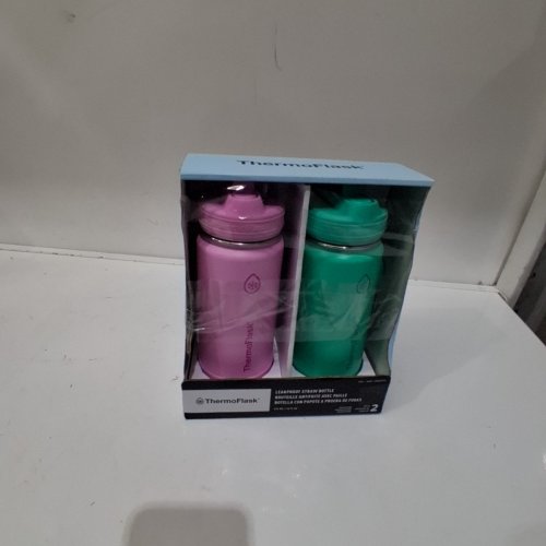2PK THERMOFLASK STAINLESS STEEL BOTTLE - 16 OZ - PINK/GREEN (MODEL:2880559) image 5