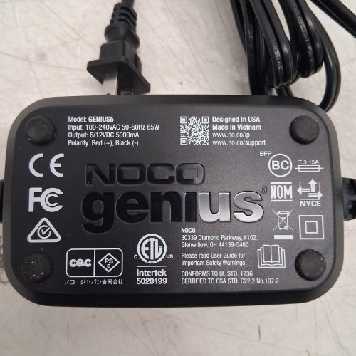 NOCO GENIUS 5 FULLY AUTOMATIC SMART CHARGER, MAINTAINER AND BATTERY DESULFATOR WITH TEMPERATURE COMPENSATION - 6V /12V CHARGER (MODEL: GENIUS5) image 5