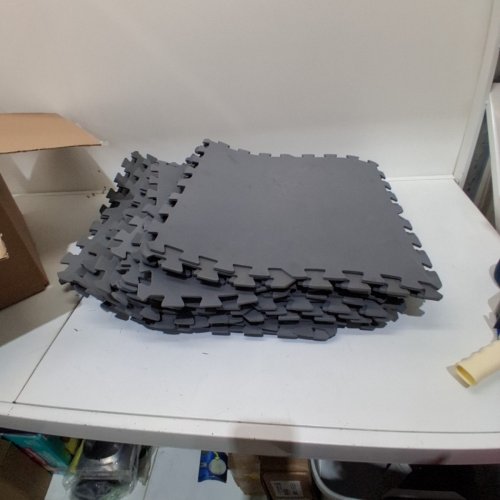 24PK SMOOTH PUZZLE EXERCISE MAT EVA FOAM INTERLOCKING TILES - 3/4" THICK - 24" X 24" - GREY image 2