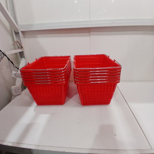 12PK VEVOR SHOPPING BASKETS - 21L, 20LBS MAX - RED (MODEL: LB-R012-5) image 3