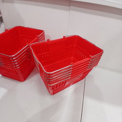 12PK VEVOR SHOPPING BASKETS - 21L, 20LBS MAX - RED (MODEL: LB-R012-5) image 4