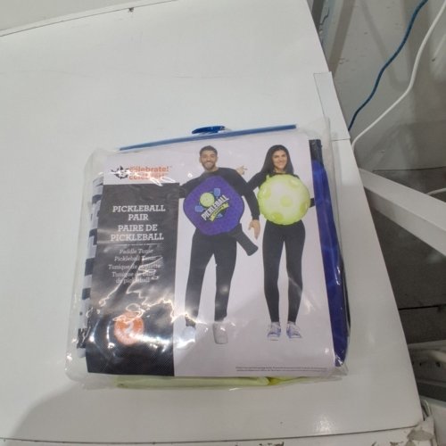 2PC ADULT PICKLEBALL PAIR COSTUME TUNIC - ONE SIZE FITS MOST - PURPLE AND GREEN image 2