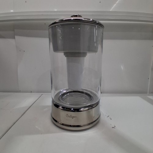 CULLIGAN ZEROWATER READY-POUR 5-STAGE ROUND GLASS WATER FILTER DISPENSER - 9.5L - SILVER/CLEAR image 2