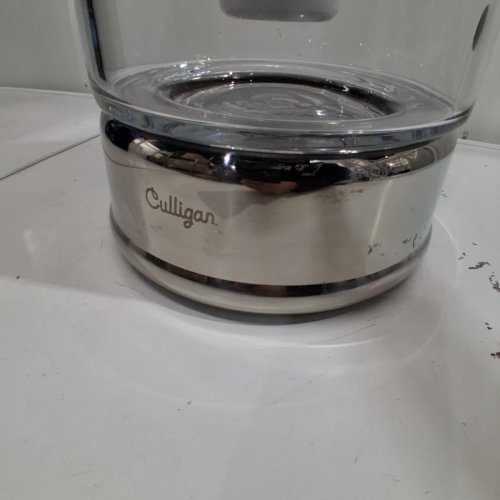 CULLIGAN ZEROWATER READY-POUR 5-STAGE ROUND GLASS WATER FILTER DISPENSER - 9.5L - SILVER/CLEAR image 3