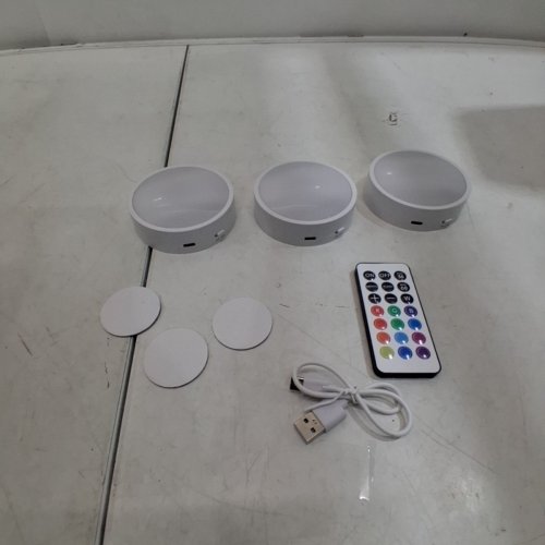 3PK GOODCAL.FUN RGB RECHARGEABLE TAP LIGHTS - WHITE (MODEL: GDCL006) image 4