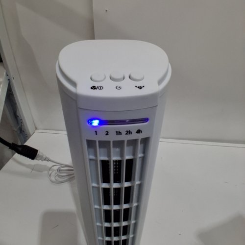 MAINSTAYS SHORT OSCILLATING TOWER FAN WITH 2 SPEEDS AND TIMER SETTINGS - 15" - WHITE (MODEL: TF151202) image 2