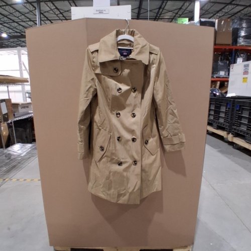 WOMEN'S LONDON FOG DOUBLE BREASTED HOODED TRENCHCOAT - SMALL - KHAKI (STYLE: L722433H93) image 2