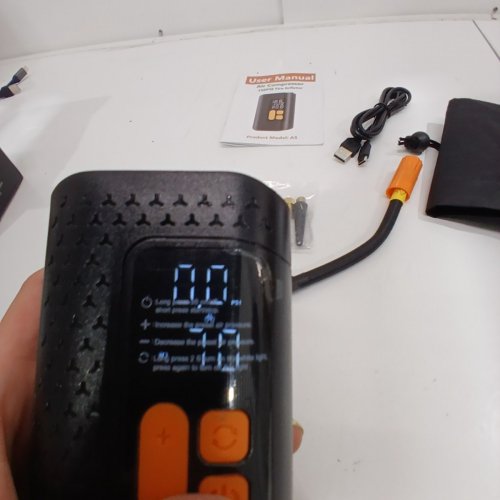 AUCOZA ELECTRIC BIKE PUMP BIKE TIRE PUMP 4X FAST BICYCLE PUMP WITH DIGITAL PRESSURE GAUGE - 160PSI - BLACK/ORANGE (MODEL: A5) image 3