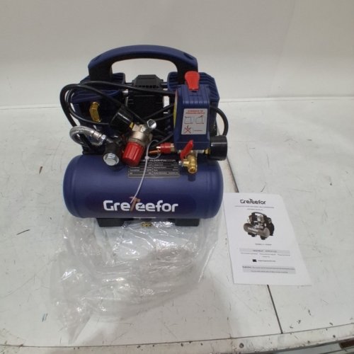 GRETEEFOR PORTABLE ULTRA QUIET OIL-FREE AIR COMPRESSOR - 110V, 1GAL CAP - BLUE (MODEL-NS1015) image 2