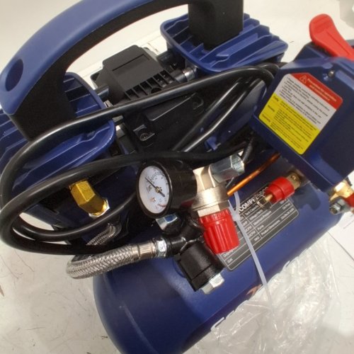 GRETEEFOR PORTABLE ULTRA QUIET OIL-FREE AIR COMPRESSOR - 110V, 1GAL CAP - BLUE (MODEL-NS1015) image 4