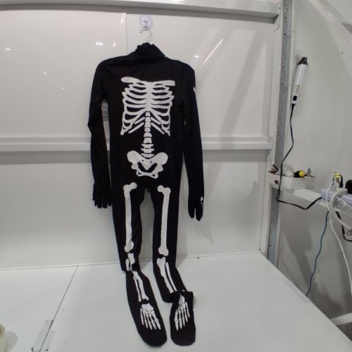 BOY'S GLOW SKELETON SKIN SUIT - EXTRA LARGE - BLACK /WHITE image 3