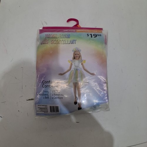 3PC PARTYHOLICS TWINKLECORN UNICORN COSTUME DRESS WITH BELT AND HEADBAND- MEDIUM (8-10) - MULTICOLOUR (STYLE:70293M) image 3