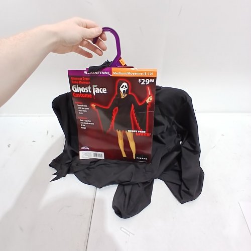2PC WOMEN'S GHOST FACE COSTUME - MEDIUM (8-10) - BLACK image 2