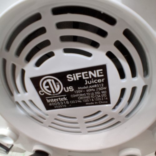 SIFENE COMPACT CENTRIFUGAL JUICER EXTRACTOR 3 SPEED - WHITE (MODEL: AMR512) image 5
