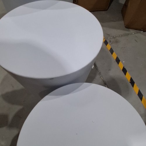 5PC ROUND CYLINDER PEDESTAL STANDS FOR PARTIES - LIGHT GREY image 4