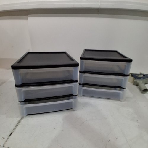 2PK IRIS USA 3-DRAWER STACKING DESKTOP ORGANIZER - BLACK/CLEAR (MODEL: CDD-X3) image 2