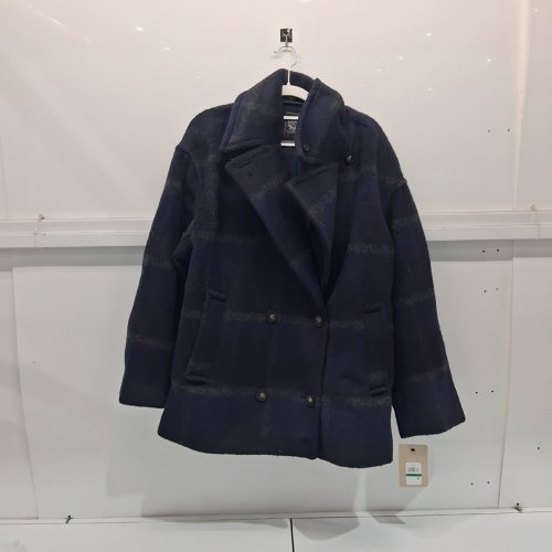 WOMEN'S LEVI STRAUSS SHORT PEACOAT WITH REMOVABLE FAUX SHEARLING COLLAR - LARGE - NAVY (STYLE: LW5RP867) image 2