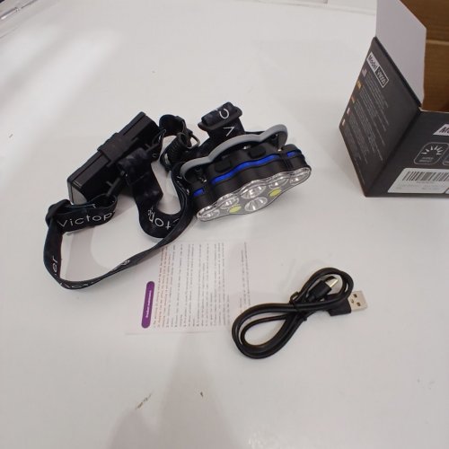 VICTOPER WATERPROOF SUPER BRIGHT RECHARGEABLE HEAD LIGHT - 18000 LM - GREY BAND (MODEL: V8000) image 2