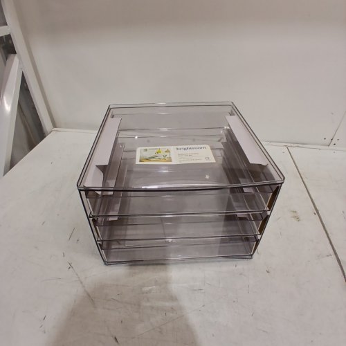 BRIGHTROOM STACKABLE 3-DRAWER SLIDE=OUT BIN - 12.6" X 12.2" X 8.75" - CLEAR (MODEL: 002-02-9443) image 2