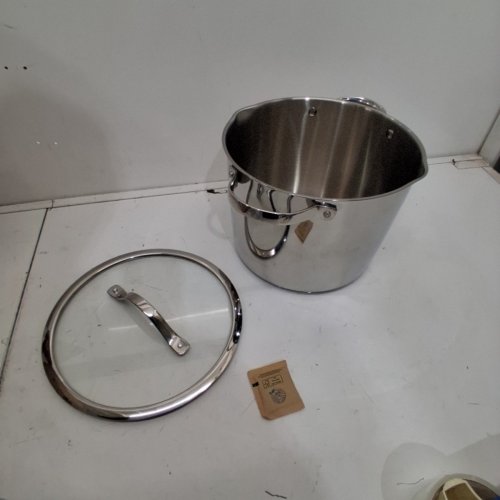 TRAMONTINA TEMPO TRI PLY BASE POT WITH GLASS LID - 8QT - STAINLESS STEEL (MODEL: ‎80154/009DS) image 2