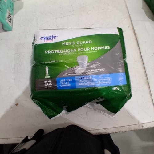 52PK EQUATE MEN'S GUARD MAXIMUM ABSORBENCY - ONE SIZE - WHITE image 2