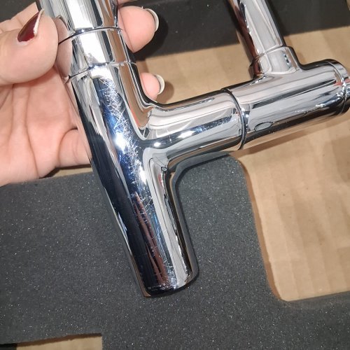 MOEN MODERN DOUBLE HANDLE WALL MOUNTED POT FILLER KITCHEN FAUCET WITH SWING ARM - 24" REACH - CHROME (MODEL: S665BLS) image 8