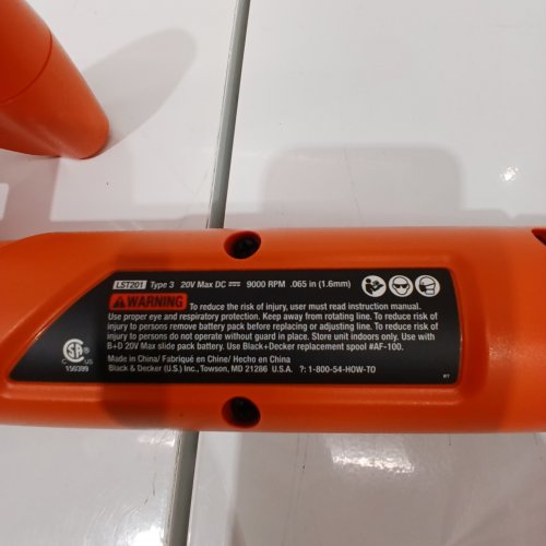 BLACK+DECKER 10" STRING TRIMMER/EDGER - 20V MAX LITHIUM BATTERY WITH CHARGER - BLACK/ORANGE (MODEL: LST201) image 3