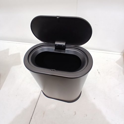 ANZOYMX STAINLESS STEEL NARROW BATHROOM TRASH CAN WITH POP-UP LID AND SEPARATE INNER BARREL - 6.8L - GREY image 2