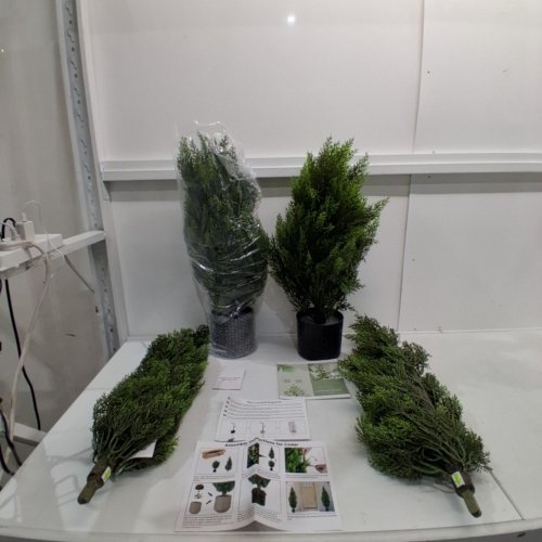 2PK VITALISMO ARTIFICIAL TOPIARY CEDAR TREES - 4FT - GREEN image 2