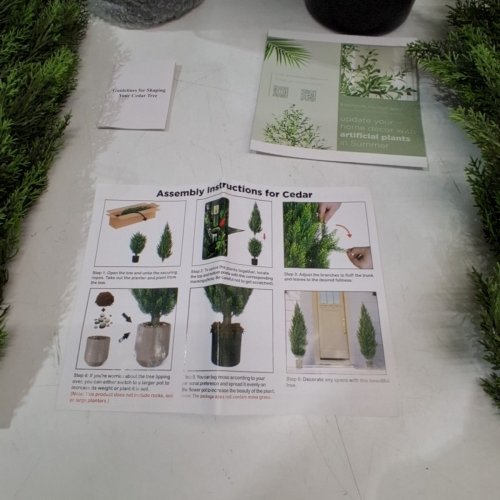 2PK VITALISMO ARTIFICIAL TOPIARY CEDAR TREES - 4FT - GREEN image 3