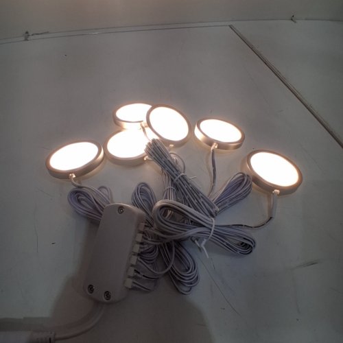 6PK LED UNDER CABINET PLUG IN LIGHTS FOR HOME OR RV - SILVER/WHITE image 2