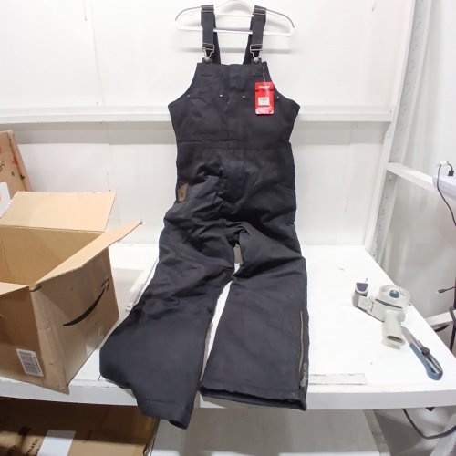 MENS WRANGLER RIGGS WORKWEAR INSULATED DUCK BIBS - LARGE - BLACK (STYLE: 65145) image 2